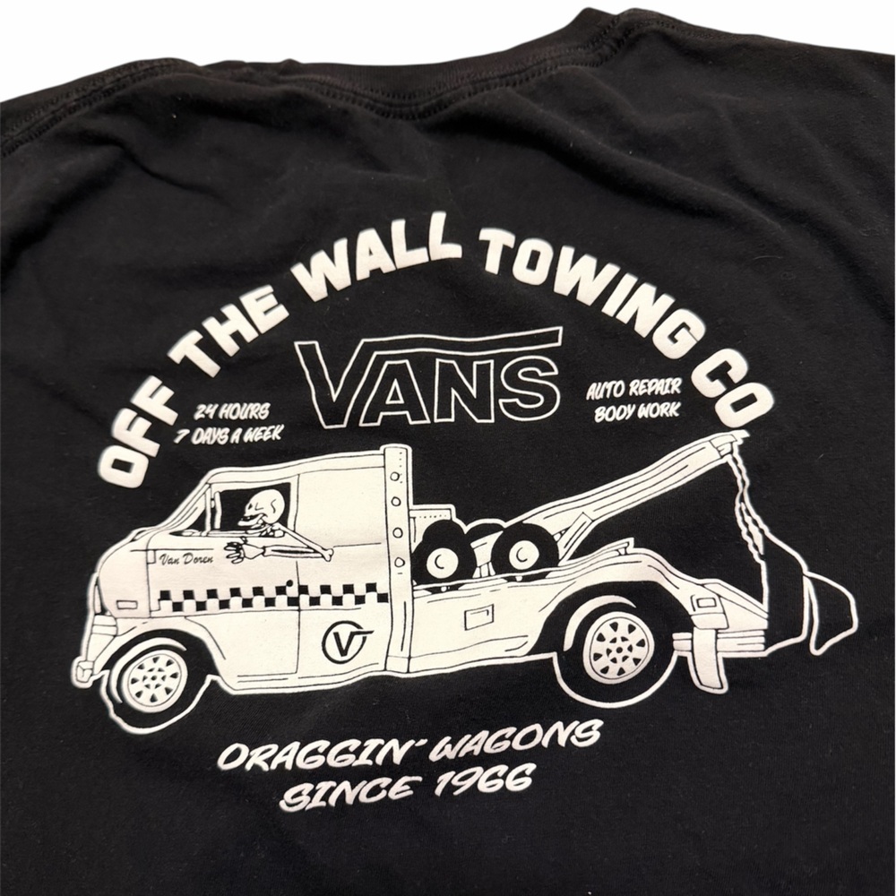 Vans Off The Wall T Shirt Mens Large Black Graphic Logo Skate Streetwear